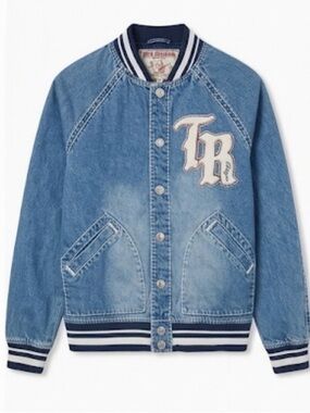 Women’s True Religion Denim Bomber Jacket - Light Blue